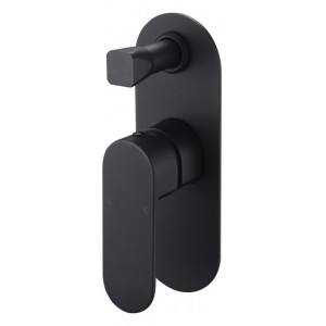 Cora Matte Black Wall Mixer With Diverter